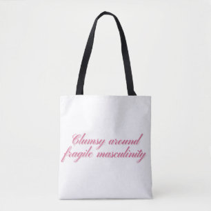 Onbeholpen Rond Broze Masculiniteit Grappige Femin Tote Bag