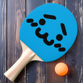 Onbeholpen Schattig Gezicht Blauwe Ping Pong Batje