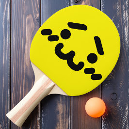 Onbeholpen Schattig Gezicht Gele Ping Pong Paddle Tafeltennisbatje