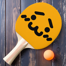 Onbeholpen Schattig Gezicht Oranje Ping Pong Batje
