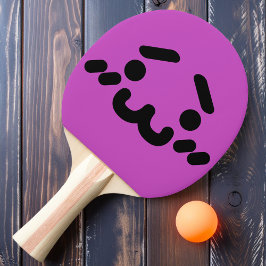 Onbeholpen Schattig Gezicht Paarse Ping Pong Paddl Tafeltennisbatje
