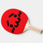 Onbeholpen Schattig Gezicht Rode Ping Pong Batje (Zijkant)