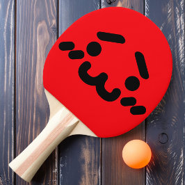 Onbeholpen Schattig Gezicht Rode Ping Pong Batje