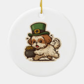 Onbeholpen Shih Tzu Kabouter St.Patrick's Dag Keramisch Ornament (Achterkant)