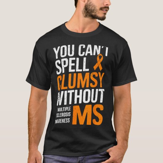Onbeholpen Zonder Ms Multiple Sclerose Bewustzijn T-shirt (Voorkant)