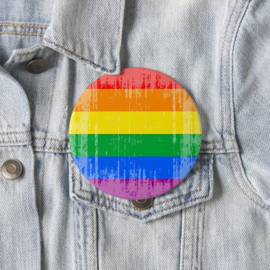 ONBEÏNVLOED ONTWERP VAN DE GAY PRIDE STRIPES RONDE BUTTON 4,0 CM (In situ)