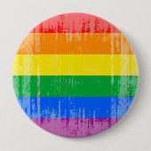 ONBEÏNVLOED ONTWERP VAN DE GAY PRIDE STRIPES RONDE BUTTON 4,0 CM (Voorkant)