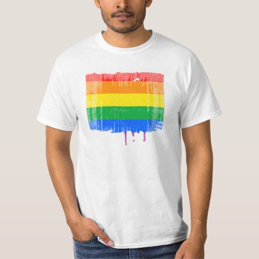 ONBEÏNVLOED ONTWERP VAN DE GAY PRIDE STRIPES T-SHIRT (Voorkant)