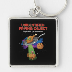 Onbekend Gebakken Voorwerp Grappige Alien UFO Kalk Sleutelhanger