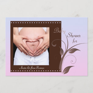 Onbekend geslacht - Foto Baby shower-uitnodiging Kaart