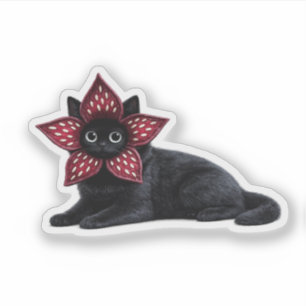 Onbekend Monster Zwarte Kat   Donkere Fantasy Kat  Sticker