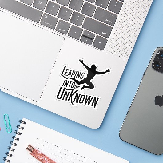 Onbekend Sticker (Laptop met iPhone)