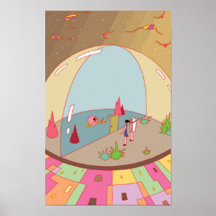 Onbekend vliegend object en een transparante koepe poster