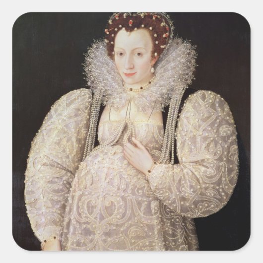 Onbekende dame, c.1595-1600 vierkante sticker (Voorkant)