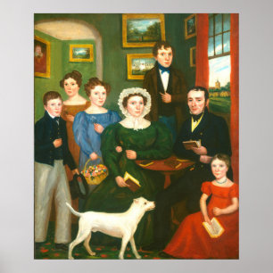 Onbekende familie met Terrier, Britse Fine Art Poster