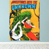 Onbekende groene  stripverhalen canvas afdruk (Insitu (Houten vloer))