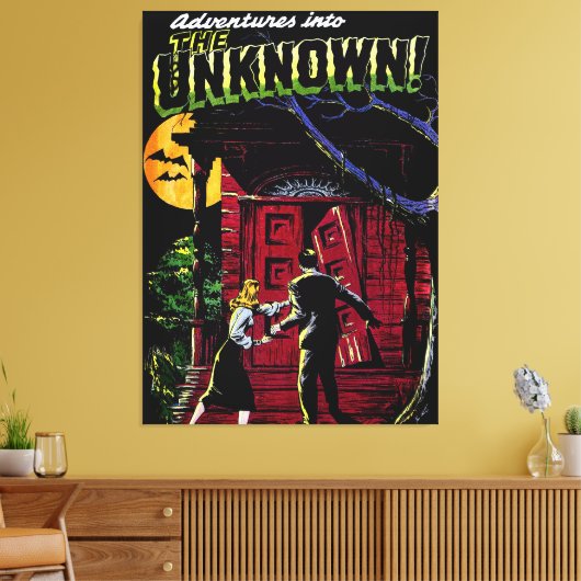 Onbekende  komieken van het Haunted House Canvas Afdruk (Insitu (Woonkamer))