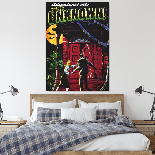 Onbekende  komieken van het Haunted House Canvas Afdruk (Insitu (Slaapkamer))