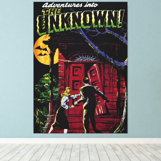 Onbekende  komieken van het Haunted House Canvas Afdruk (Insitu (Houten vloer))