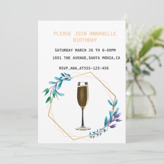 Onbekende uitnodiging voor bloederige verjaardag (Staand voorkant)