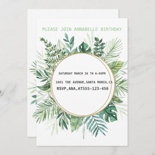 Onbekende uitnodiging voor bloederige verjaardag (Voorkant / Achterkant)