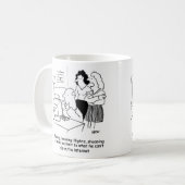 Onbekwaam man op computer koffiemok (Voorkant links)