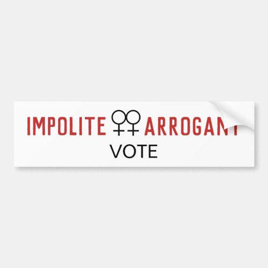 Onbeleefd arrogante vrouwen Stemsymbool Vrouw Bumpersticker (Voorkant)