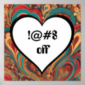 Onbeleefd Grappig Hart Ontwerp !@#$ Poster (Voorkant)