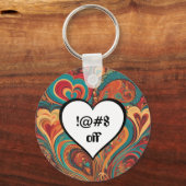 Onbeleefd Grappig Hart Ontwerp !@#$ Sleutelhanger (Achterkant)