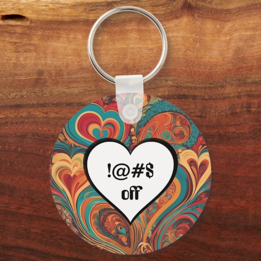 Onbeleefd Grappig Hart Ontwerp !@#$ Sleutelhanger (Voorkant)