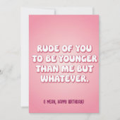 Onbeleefd van je om jonger te zijn dan ik, maar wa feestdagenkaart (Voorkant)