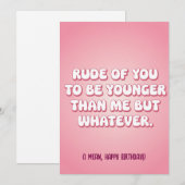 Onbeleefd van je om jonger te zijn dan ik, maar wa feestdagenkaart (Voorkant / Achterkant)