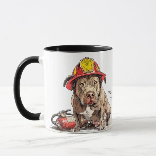 Onbeleefde Brandweerman Mok Hond Brandgevaar Grap (Links)