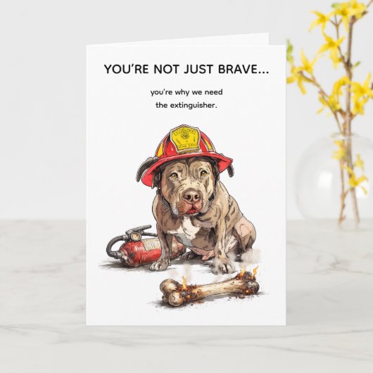 Onbeleefde Brandweerman Verjaardagskaart Grappige Kaart (Gele Bloem)