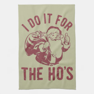 Onbeleefde Kerstman Gezicht Ik Doe Het Voor De Ho' Theedoek