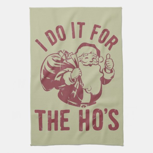 Onbeleefde Kerstman Gezicht Ik Doe Het Voor De Ho' Theedoek (Verticaal)