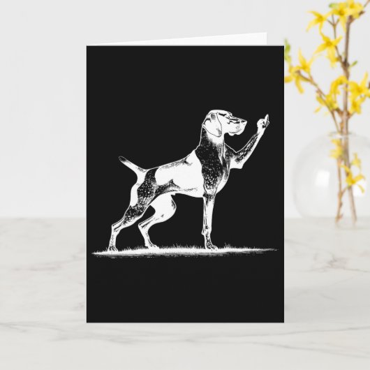 Onbeleefde Pointer Hond Gat Duitse Staande Hond D Kaart (Gele Bloem)