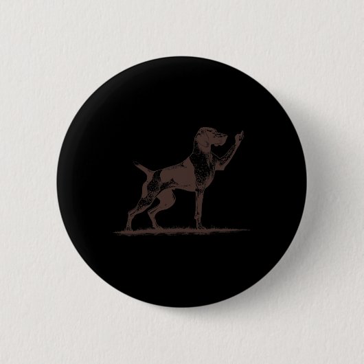 Onbeleefde Pointer Hond Hole Duitse Korthaar Point Ronde Button 5,7 Cm (Voorkant)