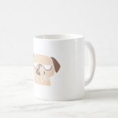Onbeleefde Pug Pikt Neus Met Middelvinger Koffiemok (Voorkant rechts)