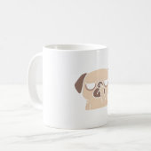 Onbeleefde Pug Pikt Neus Met Middelvinger Koffiemok (Voorkant links)