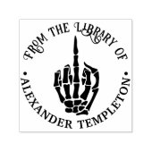 Onbeleefde skelet hand middelste vinger bibliothee zelfinktende stempel (Design)