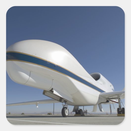 Onbemand vliegtuig 2 van Global Hawk Vierkante Sticker (Voorkant)