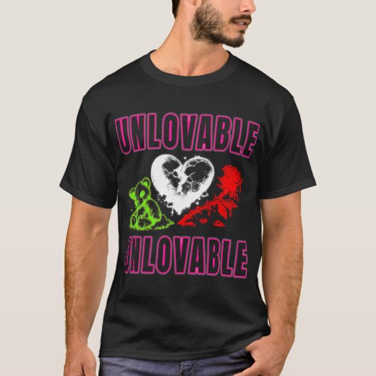Onbeminnelijke Gebroken Hart Teddybeer T-shirt (Voorkant)