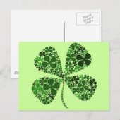 Onbepaald Lucky 4-leaf Clover Briefkaart (Voorkant / Achterkant)