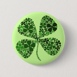 Onbepaald Lucky 4-leaf Clover Ronde Button 5,7 Cm