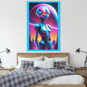 Onbepaald retrofuturisme - Ken Gage Art Canvas Afdruk (Insitu (Slaapkamer))