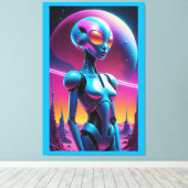 Onbepaald retrofuturisme - Ken Gage Art Canvas Afdruk (Insitu (Houten vloer))