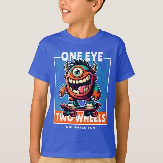 Onbeperkt Fun Monster Skateboard T-shirt (Voorkant)