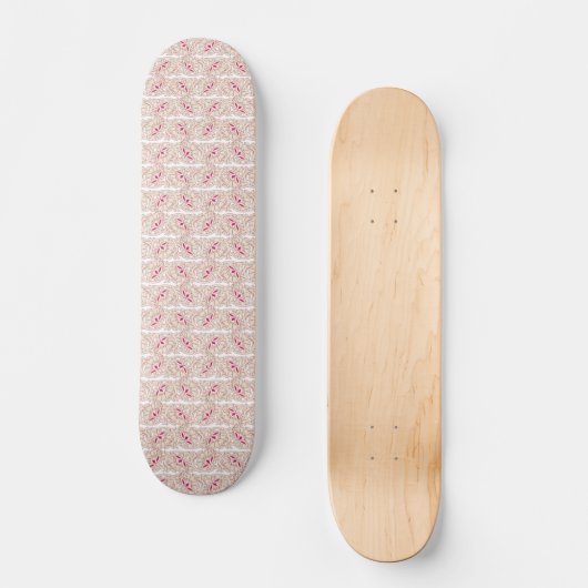 Onbeperkt Happy Feast op een witte en roze achterg Persoonlijk Skateboard (Voorkant)