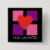 ONBEPERKT LOVE VIERKANTE BUTTON 5,1 CM (Voorkant)
